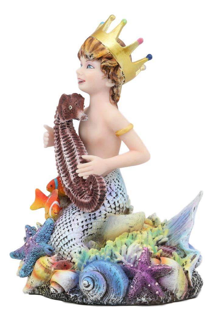 Ebros Gift Ebros Sheila Wolk Ocean Treasure Chest Merboy With Seahorse Starfish Clownfish 7"H
