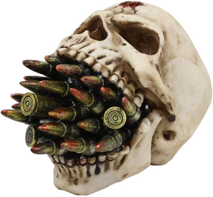 Ebros Gift Ebros Shell Protruding From Mouth Of Skull Statue 6.25'Long Wardogs Skeleton