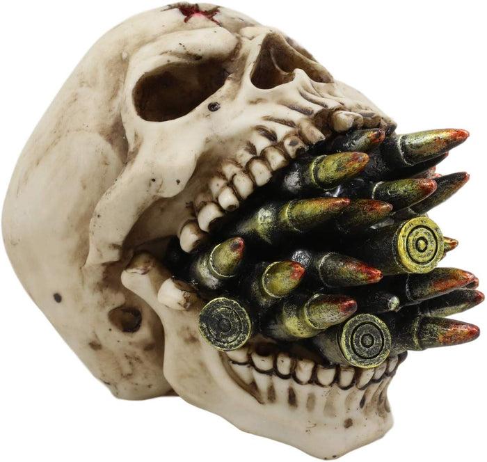 Ebros Gift Ebros Shell Protruding From Mouth Of Skull Statue 6.25'Long Wardogs Skeleton