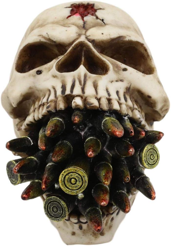 Ebros Gift Ebros Shell Protruding From Mouth Of Skull Statue 6.25'Long Wardogs Skeleton
