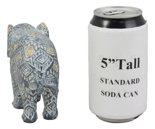 Ebros Gift Ebros Silver And Gold Patterned Elephant Statue 5.25" Long Feng Shui Elephant Figurine Symbol Of Wisdom Fortune And Protection (Calf Elephant)