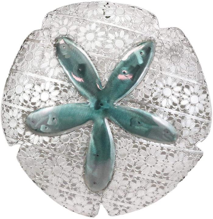 Ebros Gift Ebros Silver Sand Dollar 3 Piece Large To Small Size Aluminum Metal Wall Decor