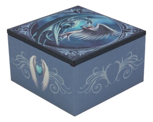 Ebros Gift Ebros Silverback Dragon With Angel Small Jewelry Box With Mirror By Anne Stokes
