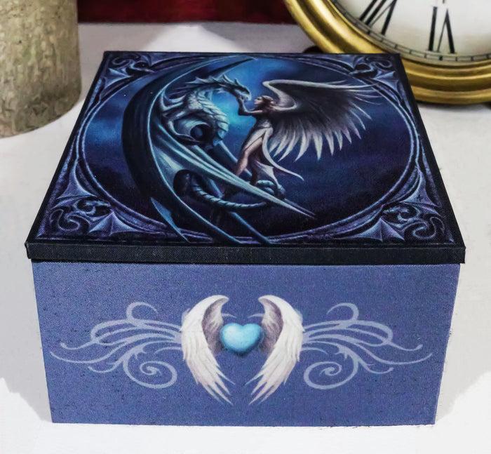 ebros gift Ebros Silverback Dragon With Angel Small Jewelry Box With Mirror By Anne Stokes