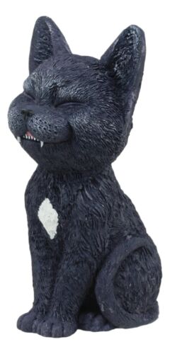 Ebros Gift Ebros Sinister TeeHee Pets Grinning Black Cat Figurine 4"Tall Wild Kitten Statue