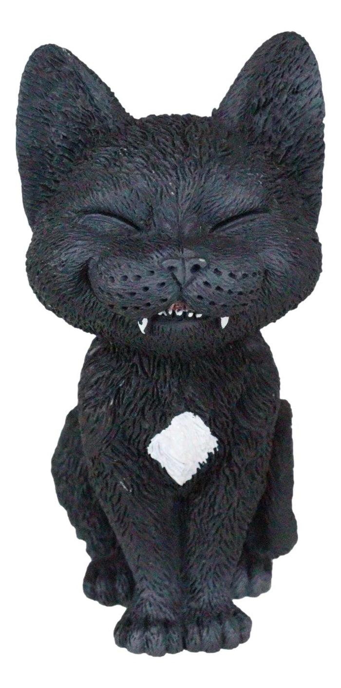 Ebros Gift Ebros Sinister TeeHee Pets Grinning Black Cat Figurine 4"Tall Wild Kitten Statue