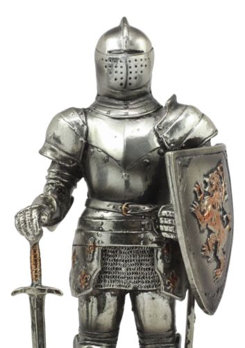 Ebros Gift Ebros Sir Geoffrey English Champion Knight Figurine 7"Tall Lion Heraldry Shield