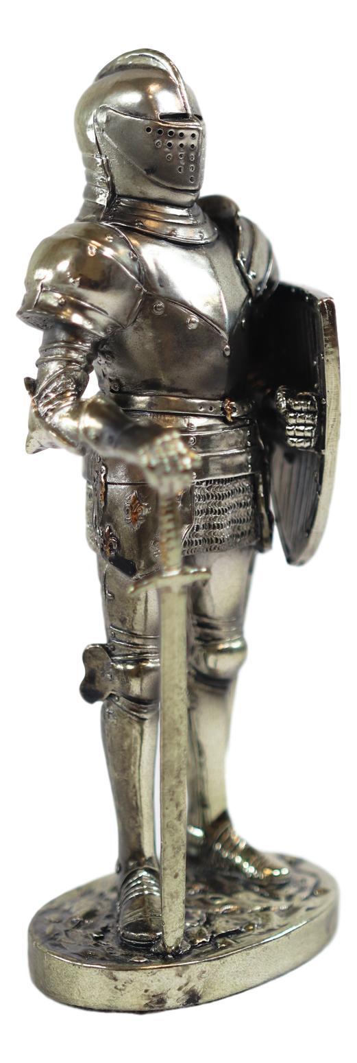 Ebros Gift Ebros Sir Geoffrey English Champion Knight Figurine 7"Tall Lion Heraldry Shield