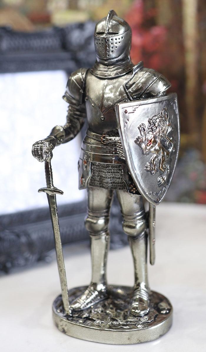 ebros gift Ebros Sir Geoffrey English Champion Knight Figurine 7"Tall Lion Heraldry Shield
