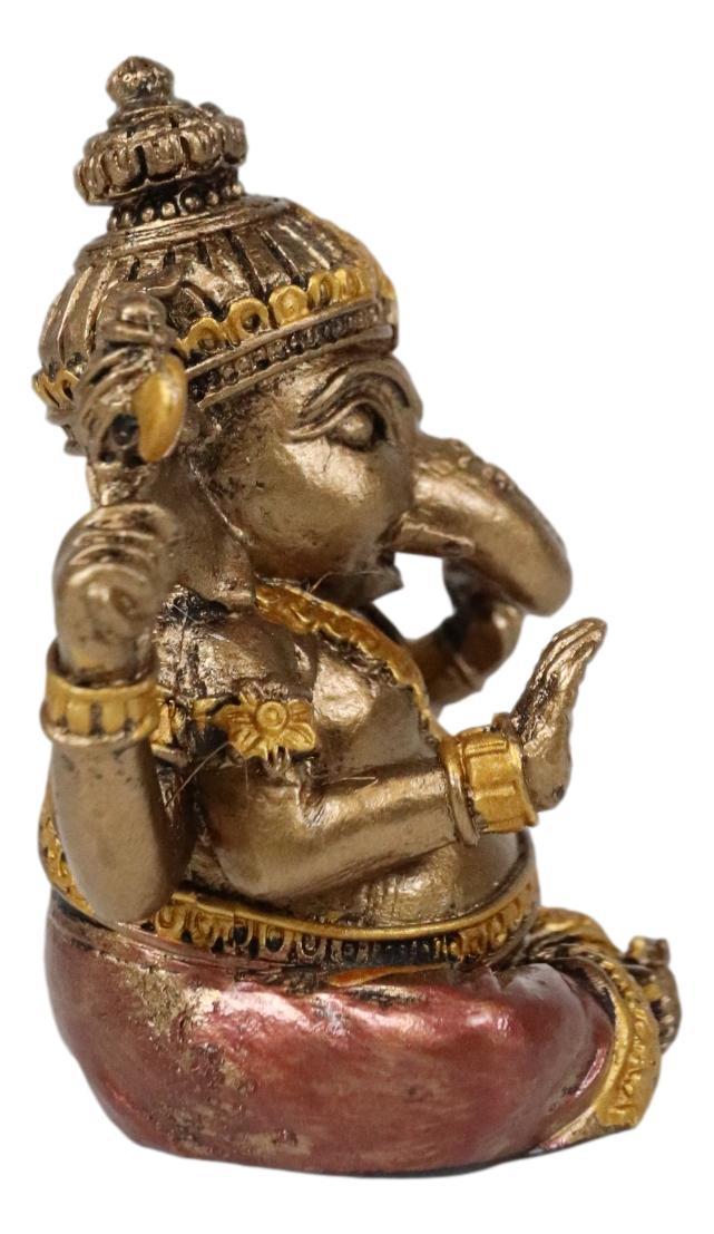 Ebros Gift Ebros Sitting Ganapati Lord Ganesha With 4 Hands Miniature Figurine God Of Success