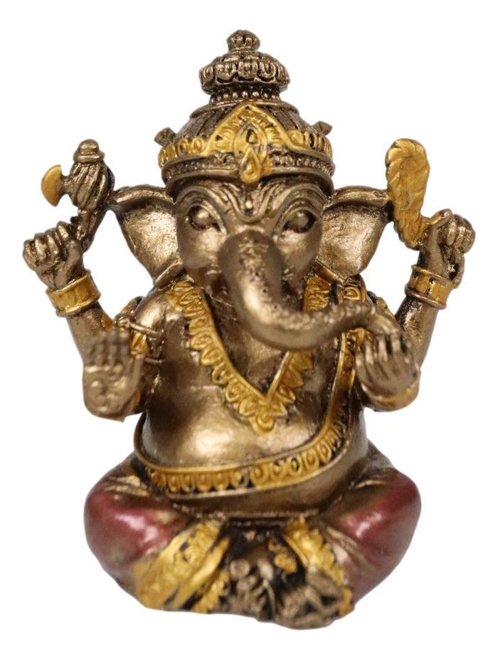 Ebros Gift Ebros Sitting Ganapati Lord Ganesha With 4 Hands Miniature Figurine God Of Success