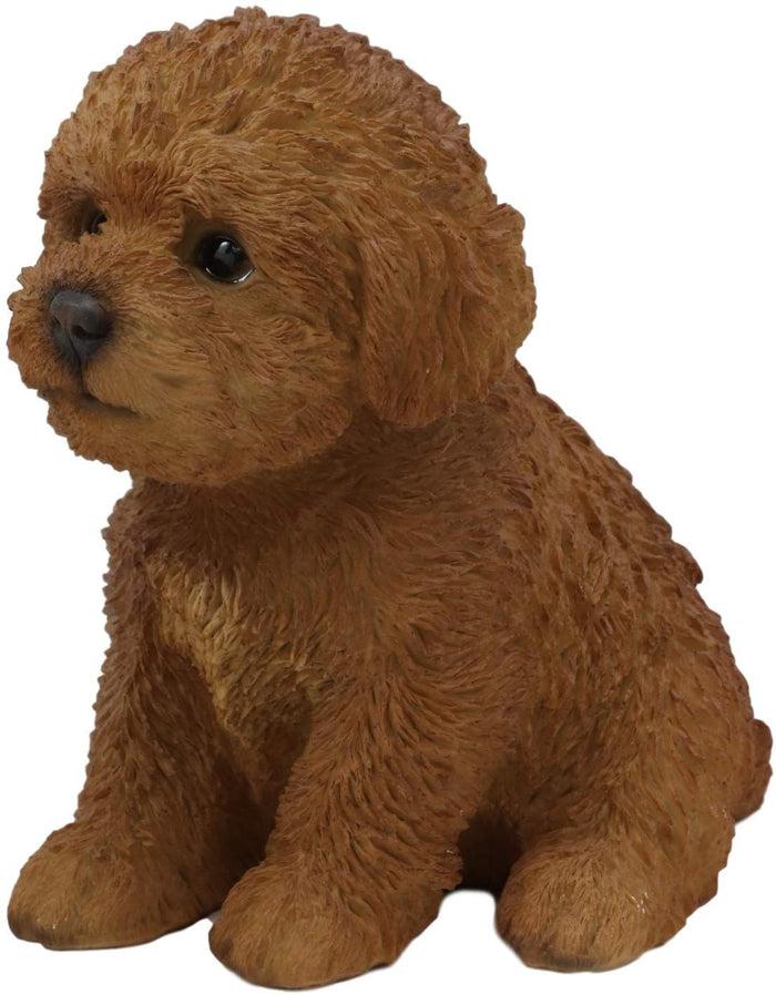 Ebros Gift Ebros Sitting Lifelike Realistic Brown Bichon Frise Puppy Dog Statue 6.75" High