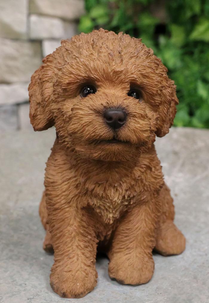 ebros gift Ebros Sitting Lifelike Realistic Brown Bichon Frise Puppy Dog Statue 6.75" High