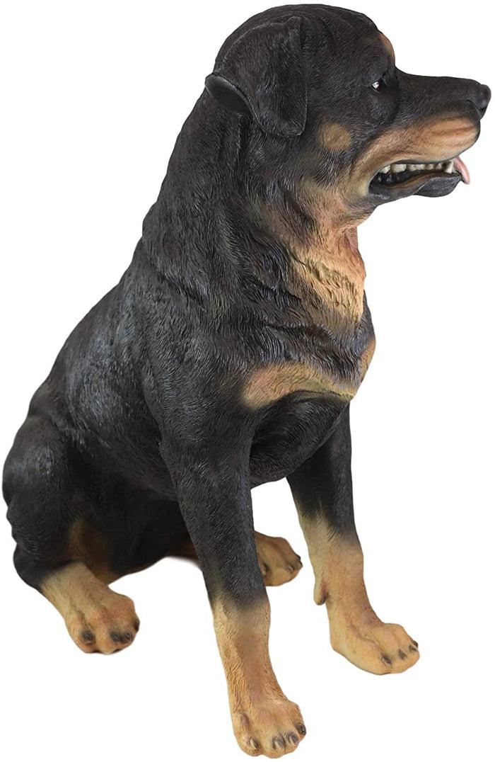 Ebros Gift Ebros Sitting Rottie Rottweiler Dog Statue 21" Tall With Glass Eyes Collectible