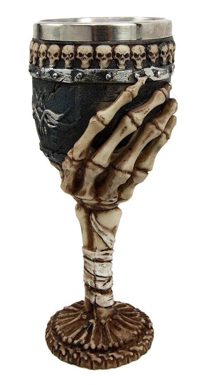 Ebros Gift Ebros Skeleton Hand Bones Wine Chalice Goblet 6oz Cup Mummy Grip Of Death