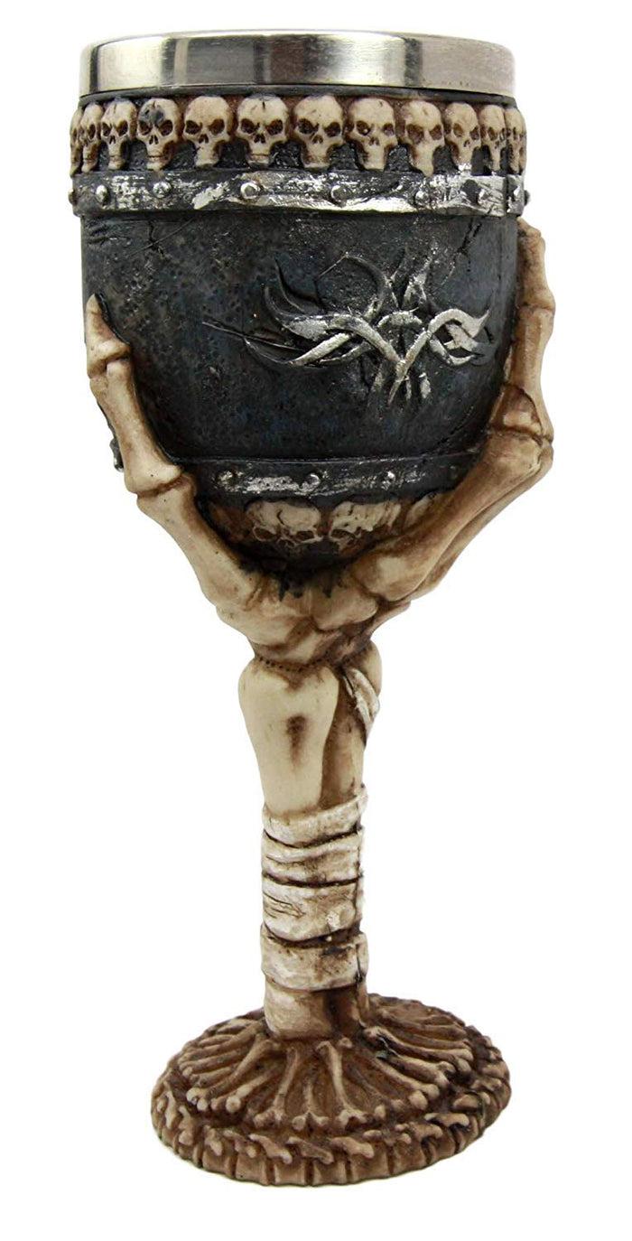 Ebros Gift Ebros Skeleton Hand Bones Wine Chalice Goblet 6oz Cup Mummy Grip Of Death