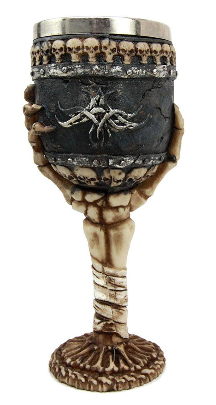 Ebros Gift Ebros Skeleton Hand Bones Wine Chalice Goblet 6oz Cup Mummy Grip Of Death