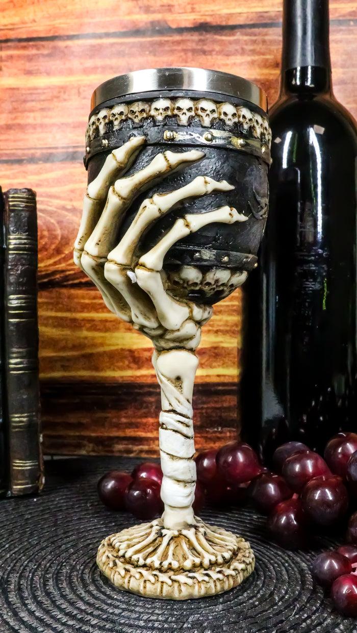 ebros gift Ebros Skeleton Hand Bones Wine Chalice Goblet 6oz Cup Mummy Grip Of Death