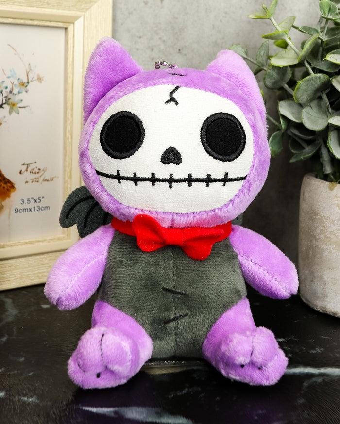 ebros gift Ebros SM Furry Bones Purple Flappy The Bat W/ Red Tie Voodoo Skeleton Plush Toy