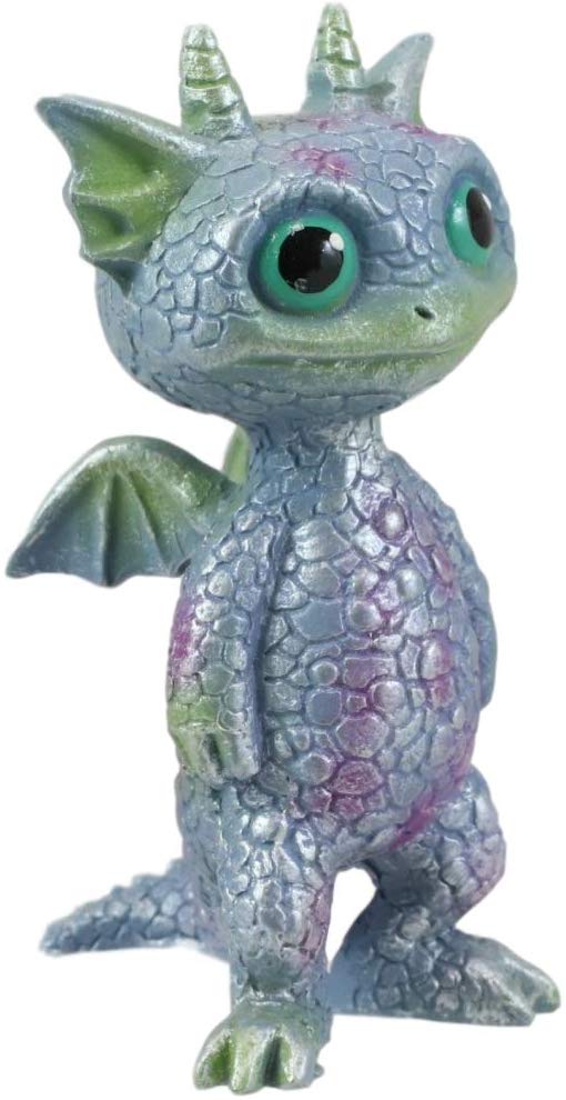 Ebros Gift Ebros Small Aurora Borealis Baby Dragon Statue 3.5" High Wyrmling Dragonling