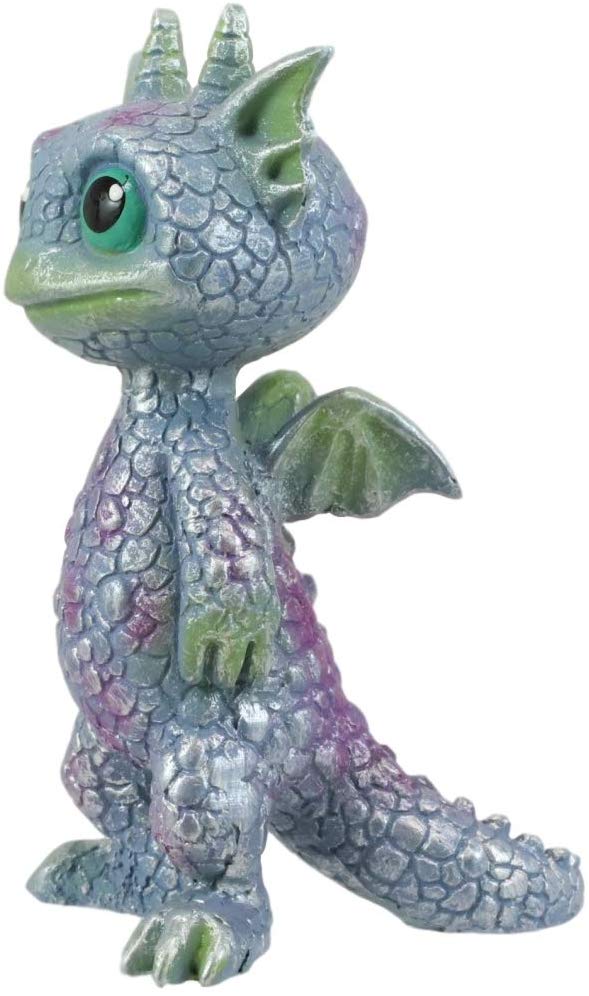 Ebros Gift Ebros Small Aurora Borealis Baby Dragon Statue 3.5" High Wyrmling Dragonling