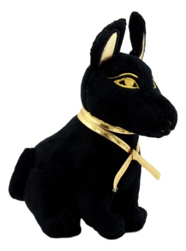 Ebros Gift Ebros Small Black & Gold Egyptian Anubis Dog Plush Toy Soft Doll God Of Afterlife Jackal Collectible 6" H