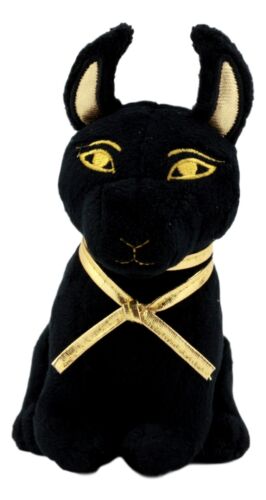 Ebros Gift Ebros Small Black & Gold Egyptian Anubis Dog Plush Toy Soft Doll God Of Afterlife Jackal Collectible 6" H