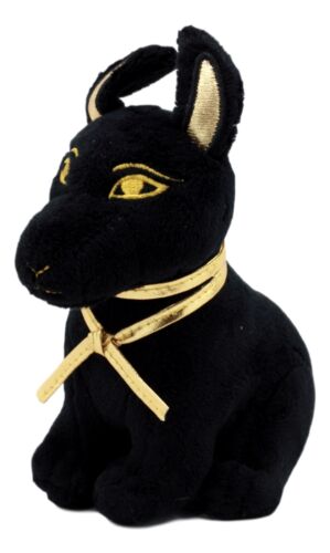 ebros gift Ebros Small Black & Gold Egyptian Anubis Dog Plush Toy Soft Doll God of Afterlife Jackal Collectible 6" H
