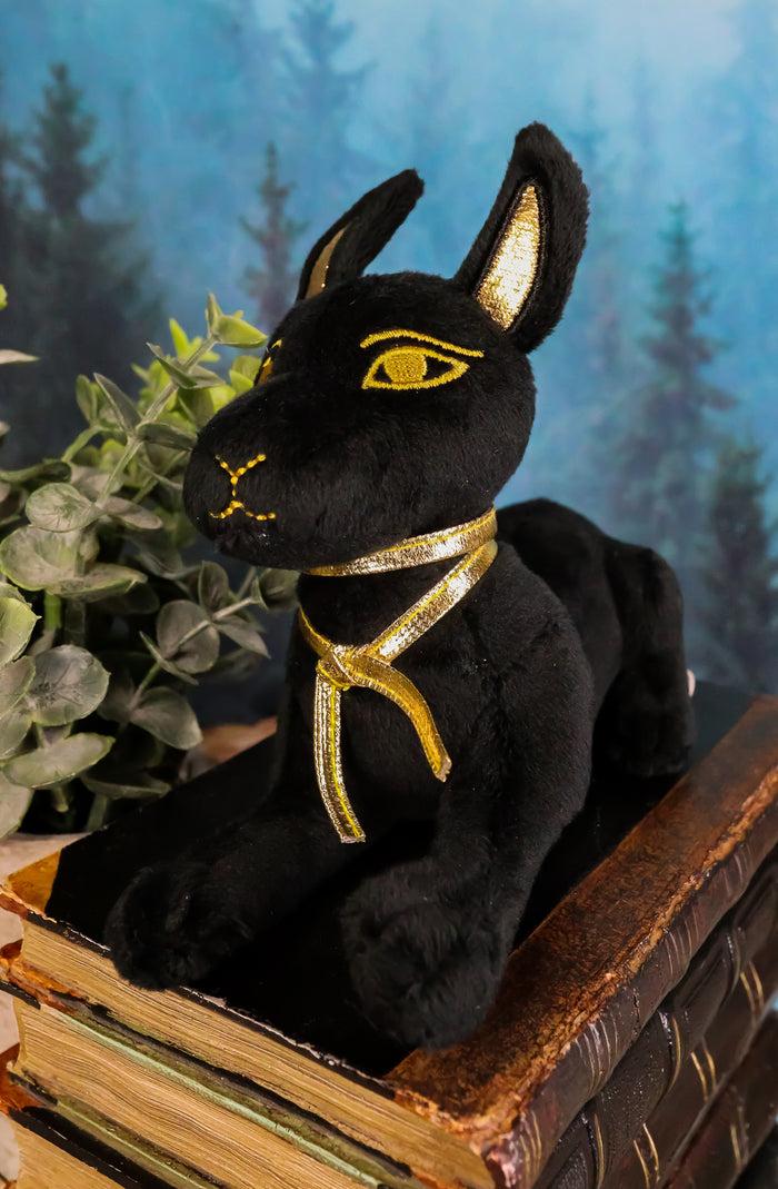 ebros gift Ebros Small Black & Gold Egyptian God Of Afterlife Anubis Dog Plush Toy Soft