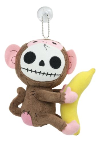 ebros gift Ebros Small Furry Bones Skeleton Baby Monkey W/ Banana Plush Toy Doll Furrybones