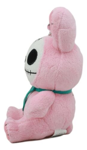 Ebros Gift Ebros Small Furry Bones Skeleton Pink Bunny With Green Polkadot Tie Plush Toy