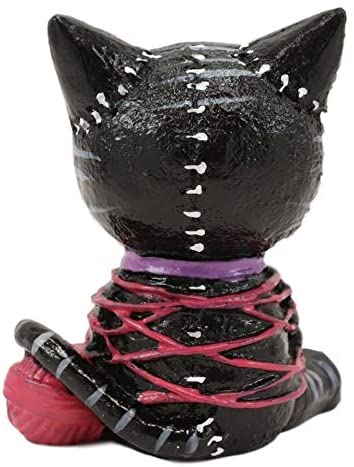 Ebros Gift Ebros Small Furry Bones Voodoo Mao Cat In Yarn Bondage Skeleton Figurine 2.25" H