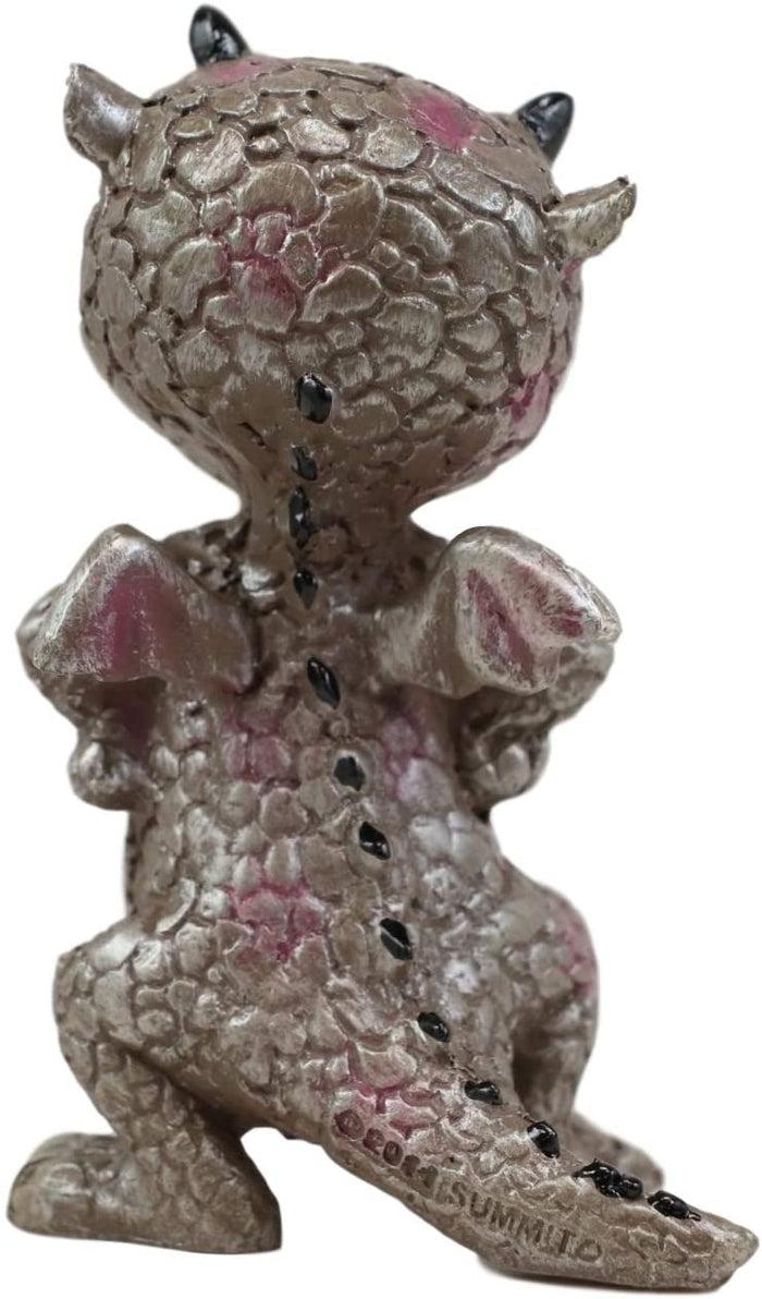 Ebros Gift Ebros Small Gray Sulky Wyrmling Baby Hatchling Dragon With Pink Spots Figurine
