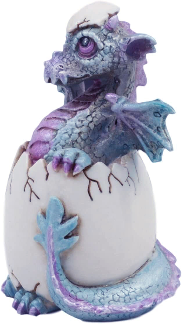 Ebros Gift Ebros Small Purple Whimsical Dragon Baby Hatchling In Egg Statue Fantasy Prehistoric Twilight Dragon Collectible Figurine