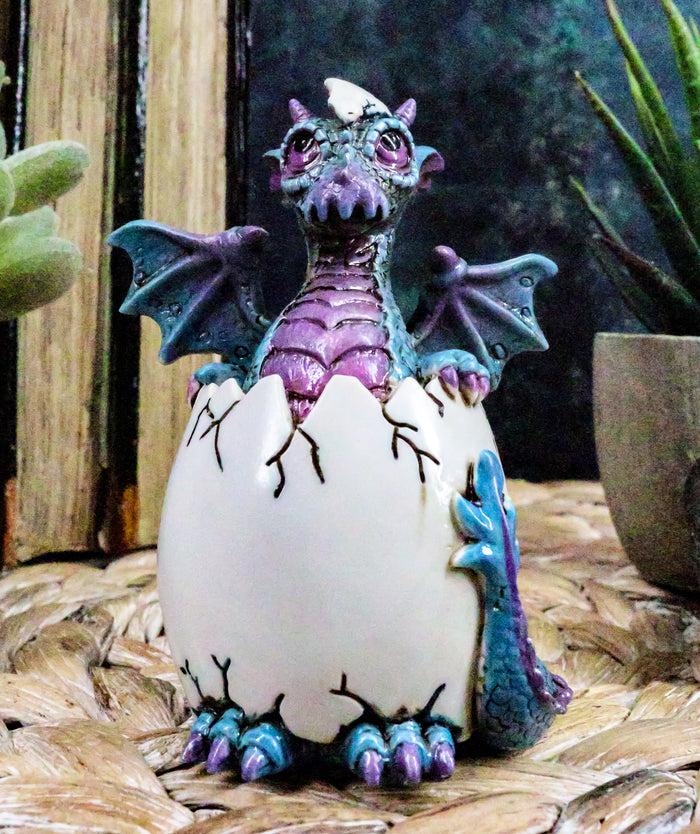 ebros gift Ebros Small Purple Whimsical Dragon Baby Hatchling In Egg Statue Fantasy Prehistoric Twilight Dragon Collectible Figurine