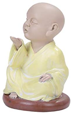 ebros gift Ebros Small Seated Joyful Monk Blowing Kisses Baby Buddha Resin Figurine