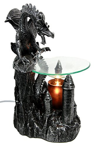 Ebros Gift Ebros Smaug Castle Dragon Electric Oil Burner Tart Warmer Statue 9.5"H Figurine