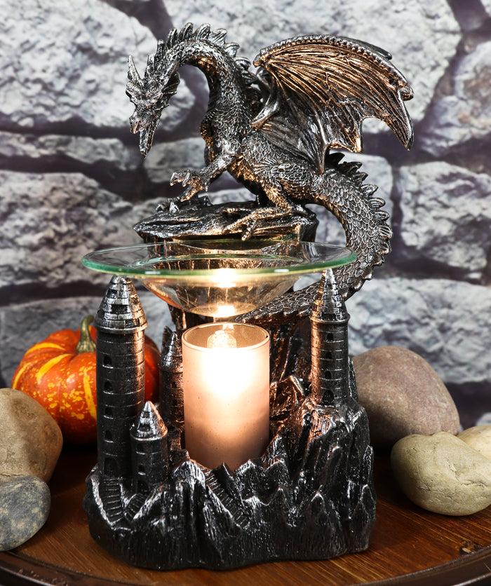 ebros gift Ebros Smaug Castle Dragon Electric Oil Burner Tart Warmer Statue 9.5"H Figurine