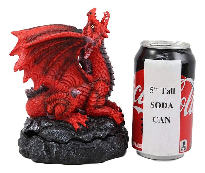 Ebros Gift Ebros Smoke Fire Breathing Smaug Red Dragon Backflow Incense Cone Burner Statue Decor