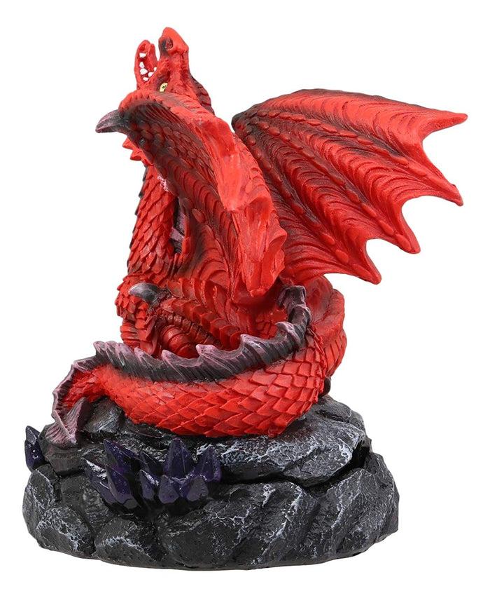 Ebros Gift Ebros Smoke Fire Breathing Smaug Red Dragon Backflow Incense Cone Burner Statue Decor