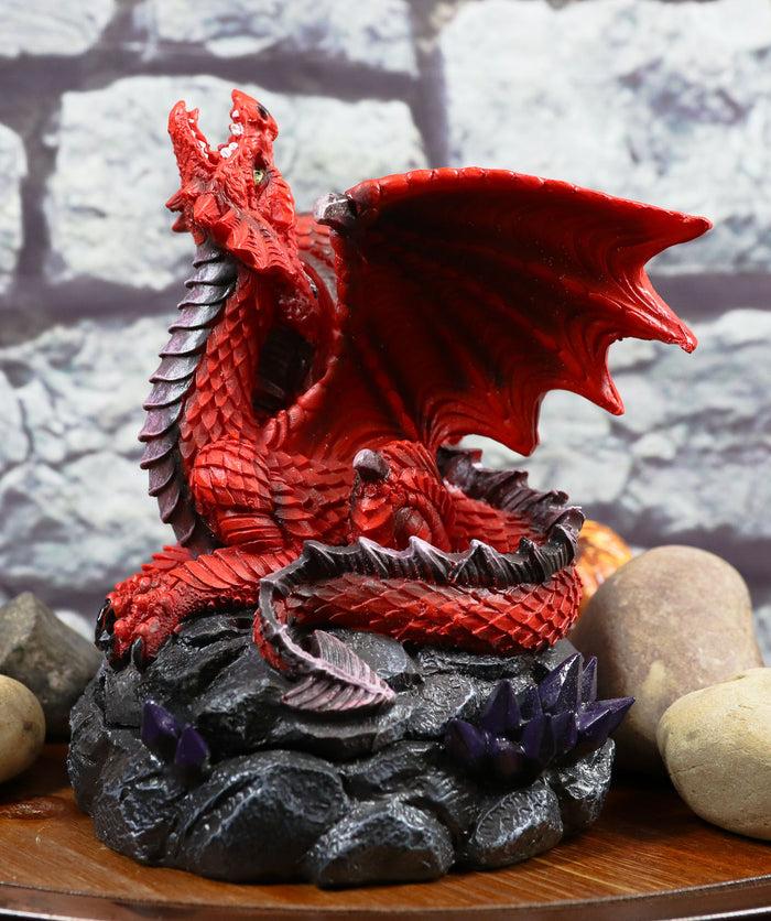 ebros gift Ebros Smoke Fire Breathing Smaug Red Dragon Backflow Incense Cone Burner Statue Decor