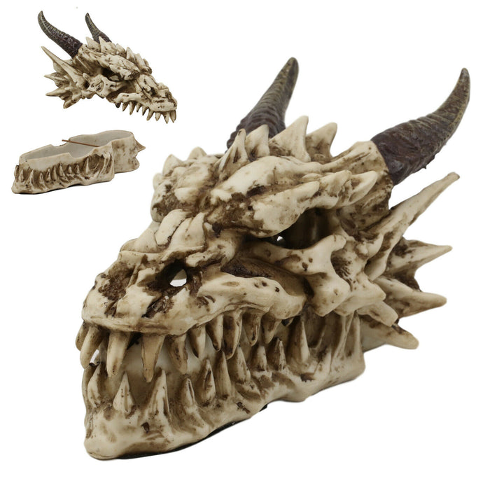 ebros gift Ebros Smoking Nostrils and Eyes Skeleton Dragon Skull Incense Stick Burner Box