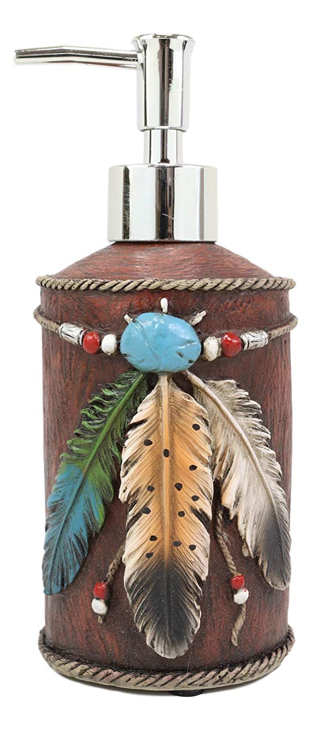 ebros gift Ebros Southwestern 3 Feathers Dream Catcher Liquid Soap Or Lotion Pump Dispenser