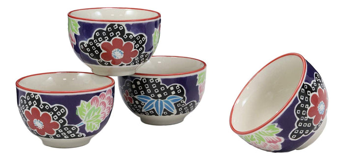 Ebros Gift Ebros Space Purple Victorian Colorful Large Floral Blooms 25oz Tea Pot With 4 Cups Set