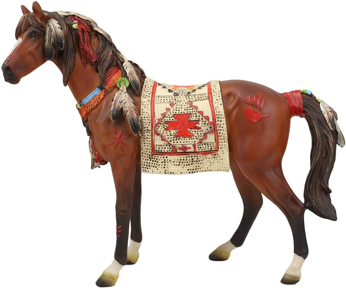 Ebros Gift Ebros Spirit Horse With Painted Tapestry Saddle Hand Crafted Statue 9.5" Long