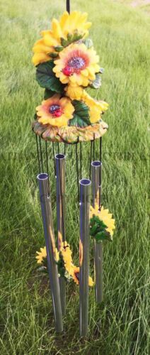 Ebros Gift Ebros Spring Sunflowers Bloom Resonant Relaxing Wind Chime Patio Garden