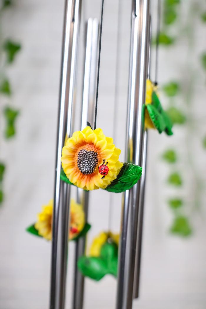 Ebros Gift Ebros Spring Sunflowers Bloom Resonant Relaxing Wind Chime Patio Garden