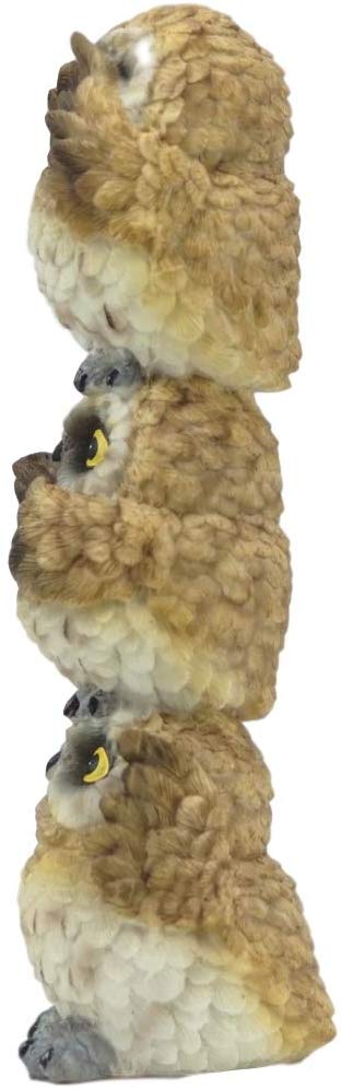 Ebros Gift Ebros Stacked See Hear Speak No Evil Wise Acrobatic Fat Owls Figurine (Brown)
