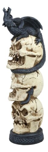 Ebros Gift Ebros Stacked Skulls With Bellowing Totem Dragon Backflow Incense Burner Statue