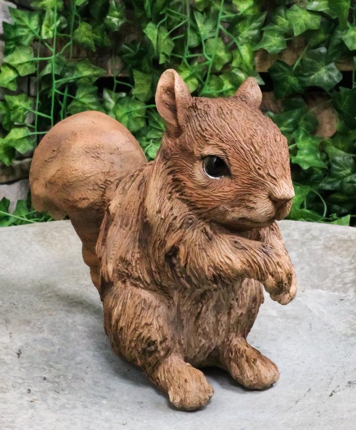 ebros gift Ebros Standing Chipmunk Squirrel Resin Statue 6.25" Tall Faux Driftwood Finish